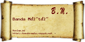 Banda Máté névjegykártya